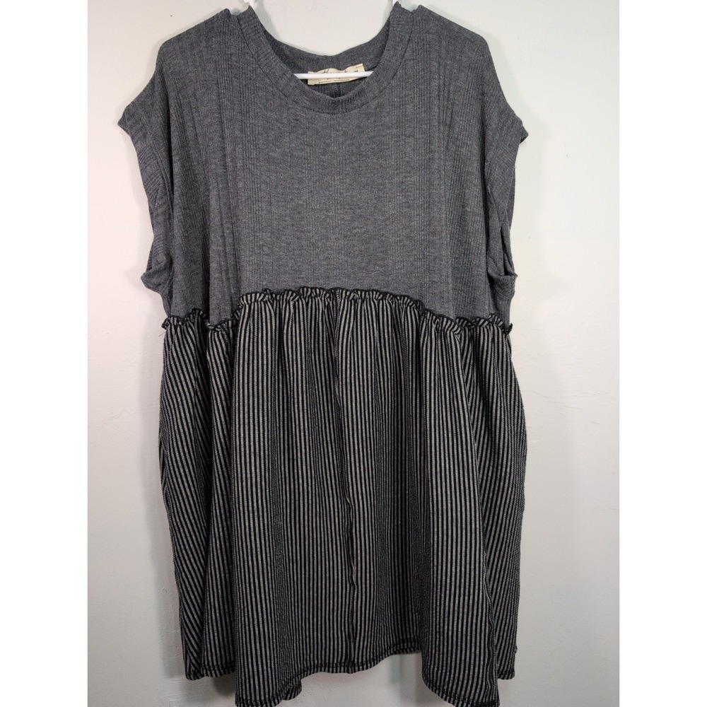 Three Bird Nest Boho Black Grey White Dress M